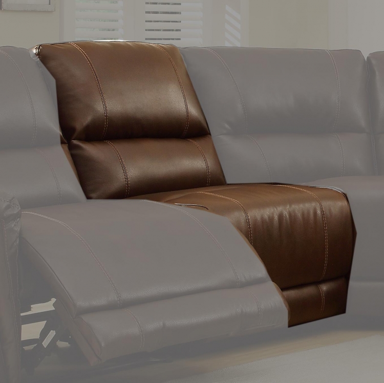 Blythe Armless Chair - Brown - Bonded Leather