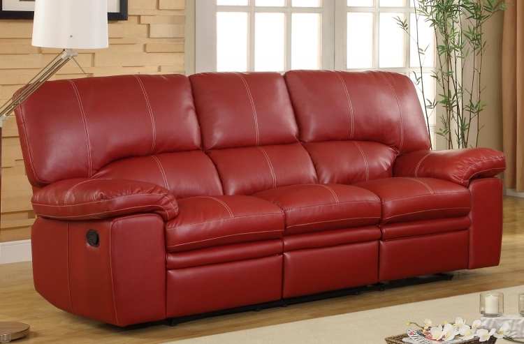 Homelegance Kendrick Reclining Sofa Set, Red Leather Sofa Recliner