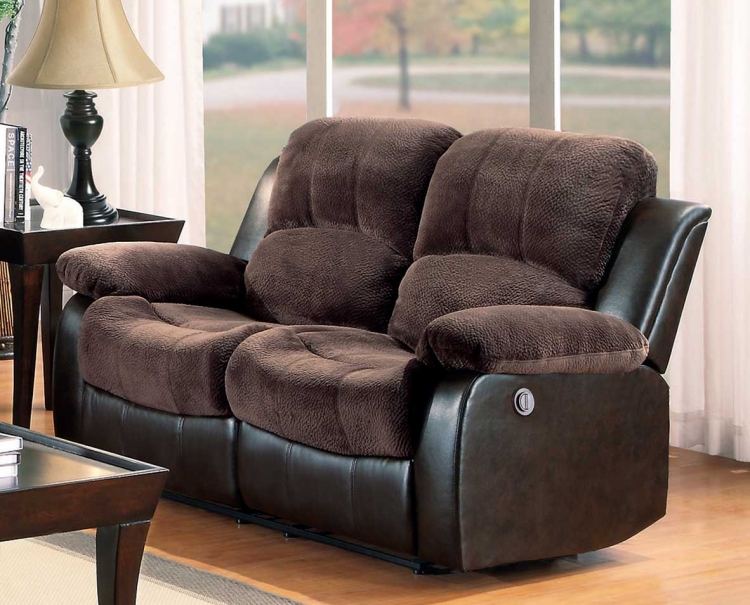 Cranley Power Double Reclining Love Seat - Chocolate