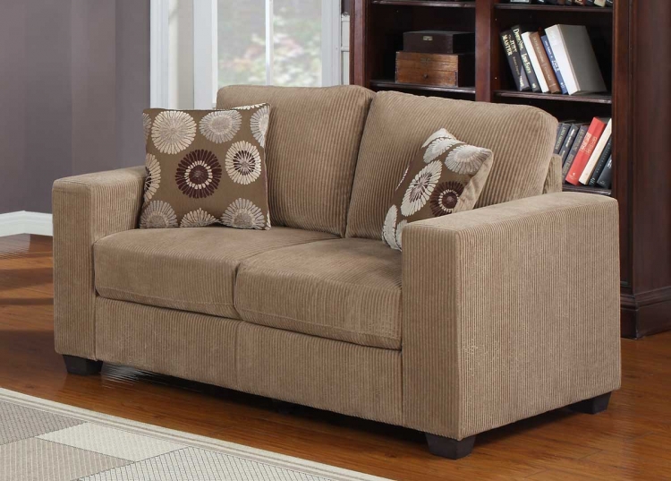 Paramus Love Seat - Brown Corduroy