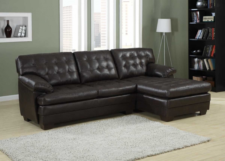 Brooks Sectional - Brown Bonded Leather