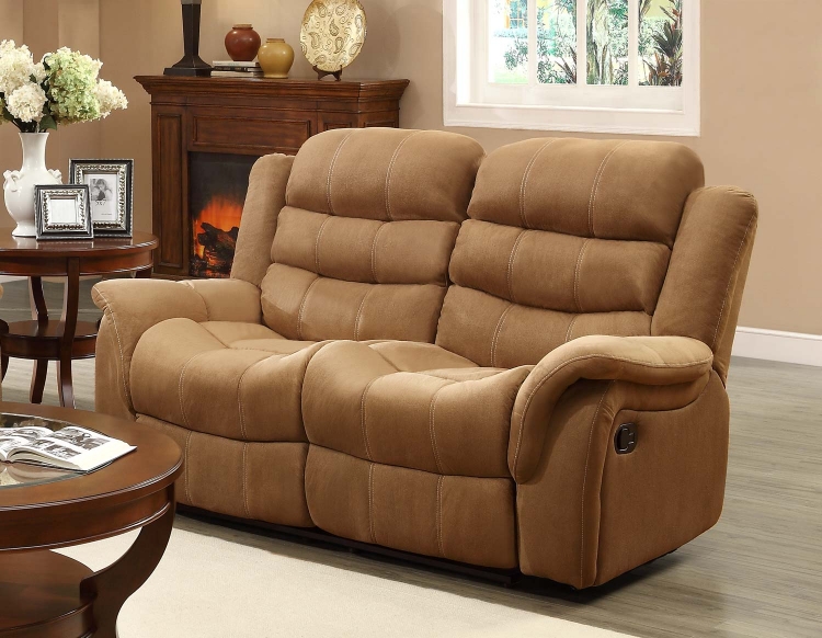 Huxley Love Seat Double Recliner - Brown