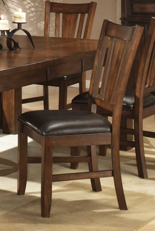 Fusion Side Chair- Bi-Cast Vinyl Seat-Dark Oak