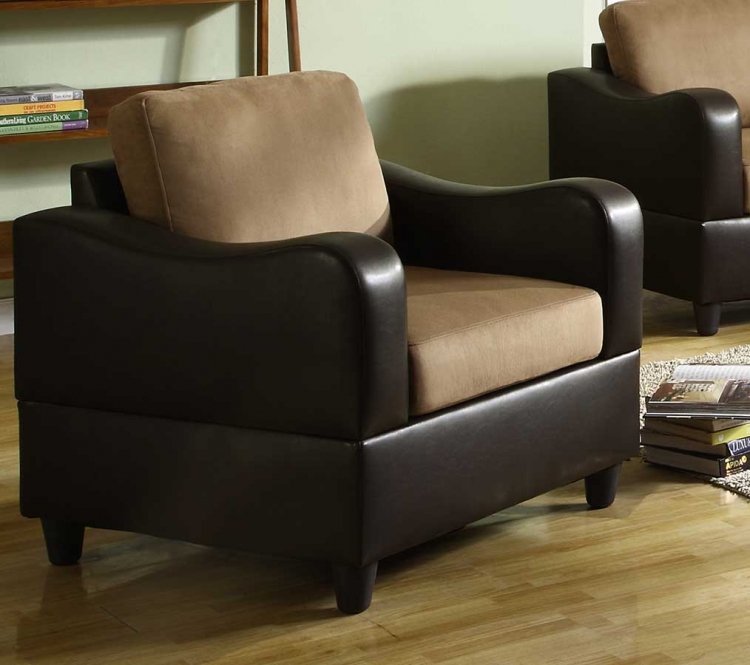 Anthony Chair - Brown Microfiber and Bi-Cast