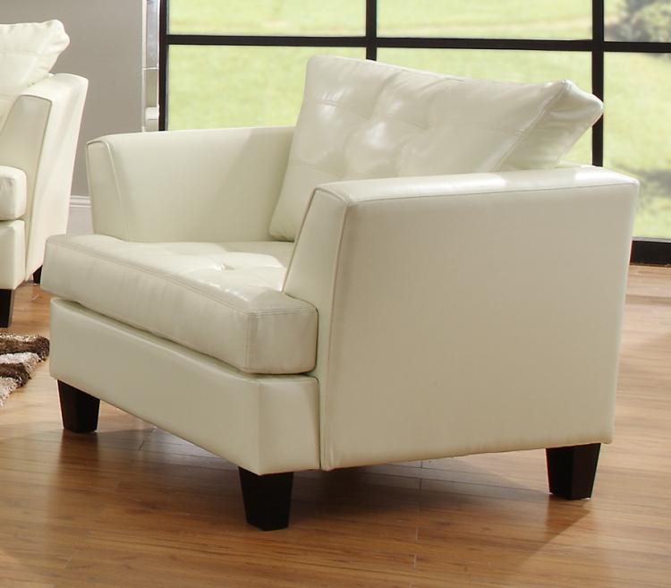 Della All Bonded Leather Chair - White