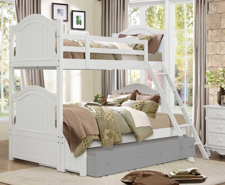 Clementine Twin/Full Bunk Bed - White