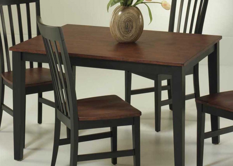 Rectangular Dining Table - Black and Cherry