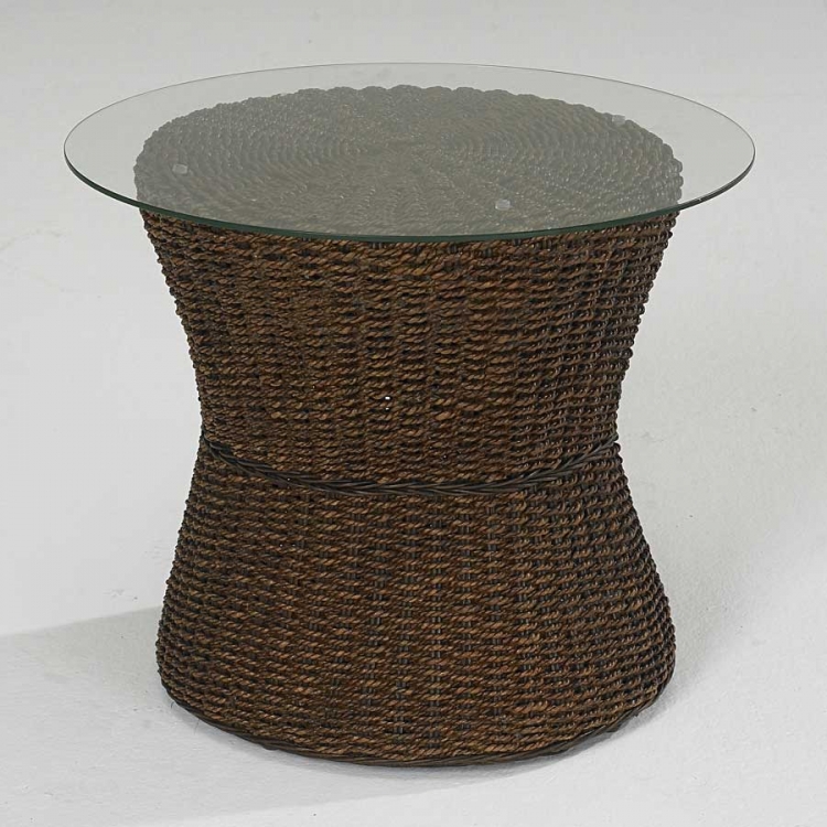Cabana Banana Round Drum in Cocoa Accent Table
