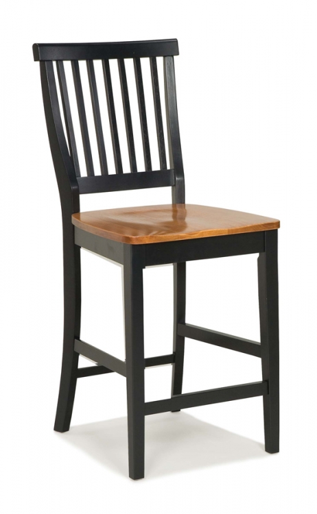 5003 Black Counter Stool with Oak Seat