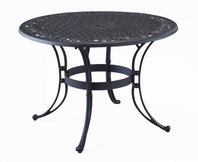 Black 48 Inch Round Outdoor Dining Table