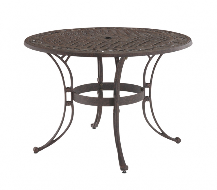 Rust Brown 42 Inch Round Outdoor Dining Table