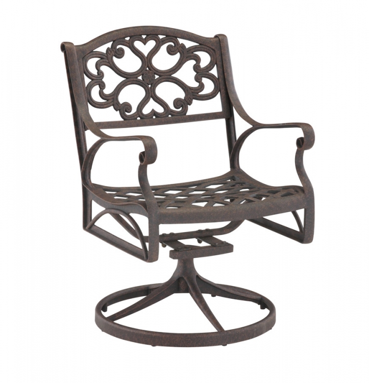 Swivel Arm Chair - Rust Brown