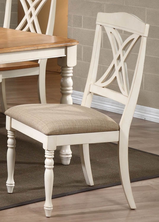 Buttefly Back Dining Chair with Upholstered seat - Biscotti