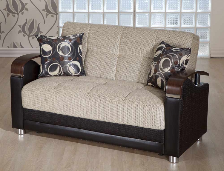 Luna Sleeper Love Seat - Petek Milky Brown