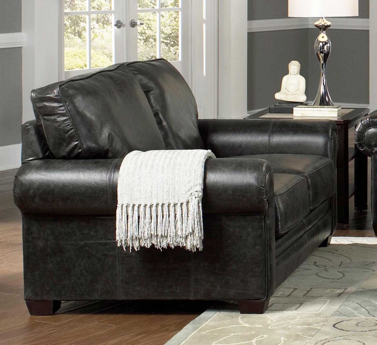 Channing Loveseat - Stone Color Leather