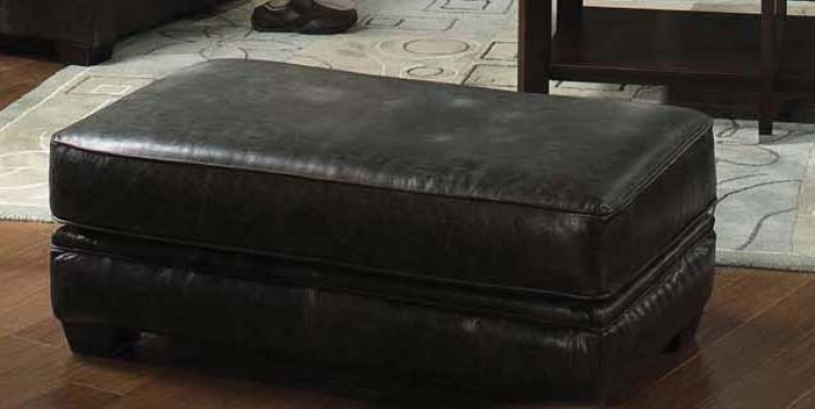 Jackson Channing Ottoman - Stone Color Leather