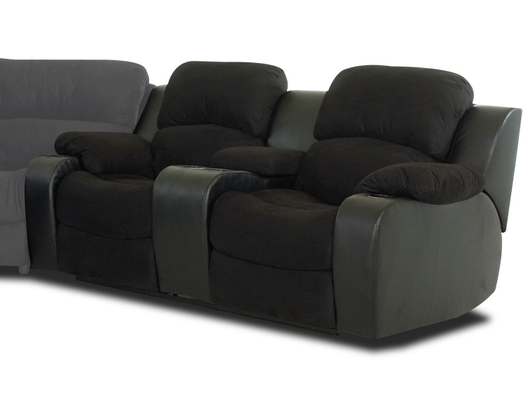 Grand Power Reclining Loveseat with Console - Vanti Black