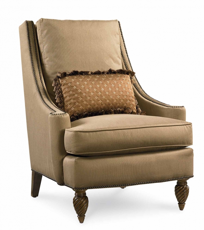 Pemberleigh Accent Chair - Brandy/Burnished Edges