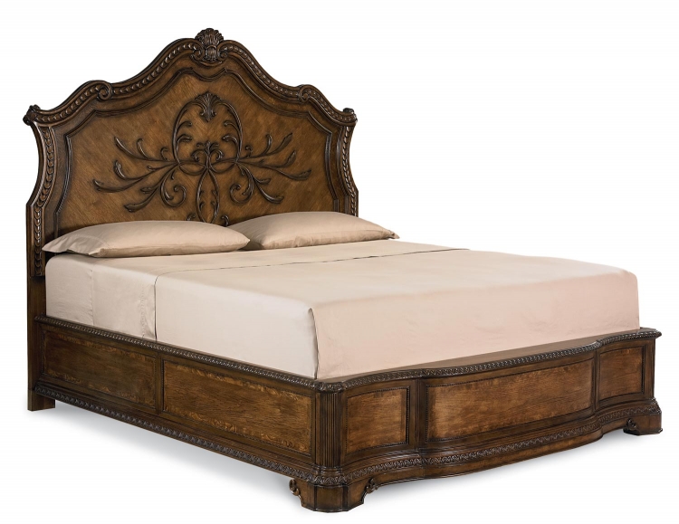 Pemberleigh Panel Bed - Brandy/Burnished Edges