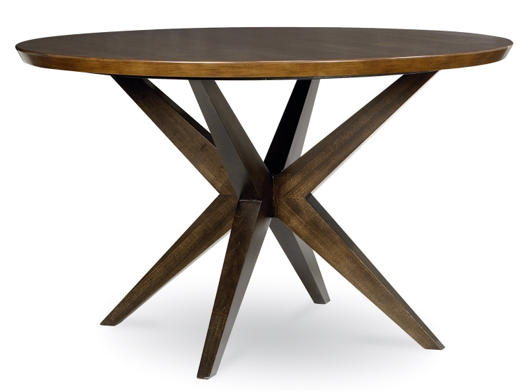 Kateri Round Pedestal Table - Hazelnut/Ebony Exteriors