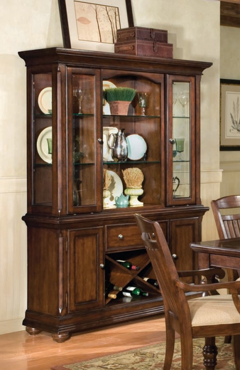 Canyon Creek Buffet with Wine Rack and China Hutch