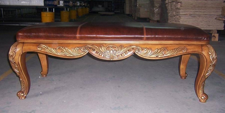 Versailles Leather Upholstered Bench