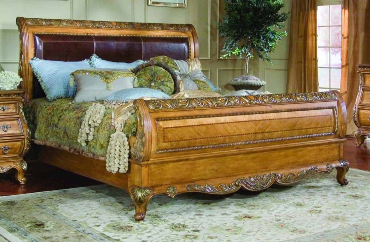 Versailles Leather Sleigh Bed