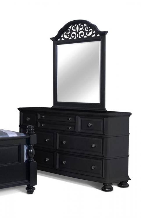 North Hampton Dresser with Scroll Top Mirror