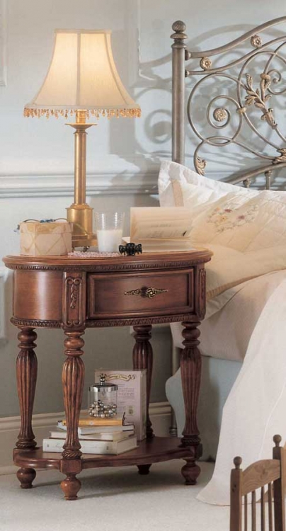 Jessica McClintock Heirloom Oval Nightstand- Furniture