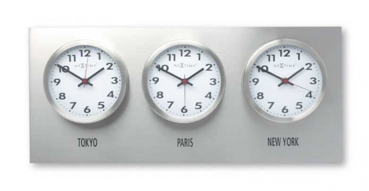 Track of Time New York-Chicago-LA Stainless Steel Wall Frame