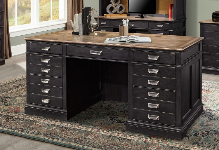 Lincoln Park Executive Desk - Vintage Ash