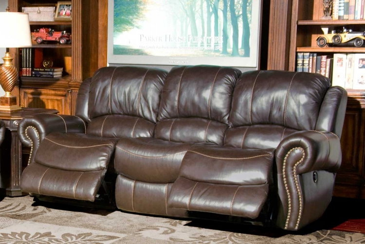 Adonis Power Sofa with Dual Recliner - Chocolate - Parker Living