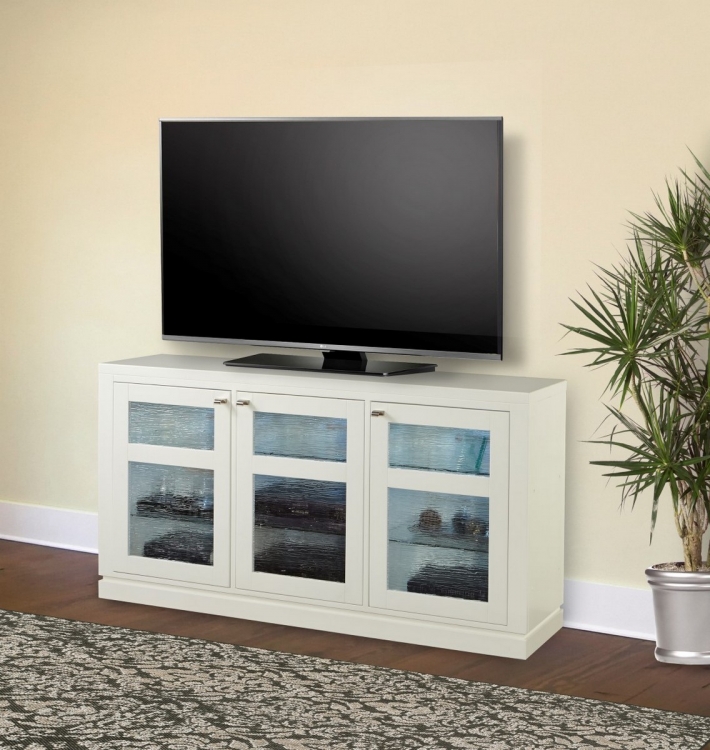 Skyline 65-inch TV Console with LED Light - Cottage White