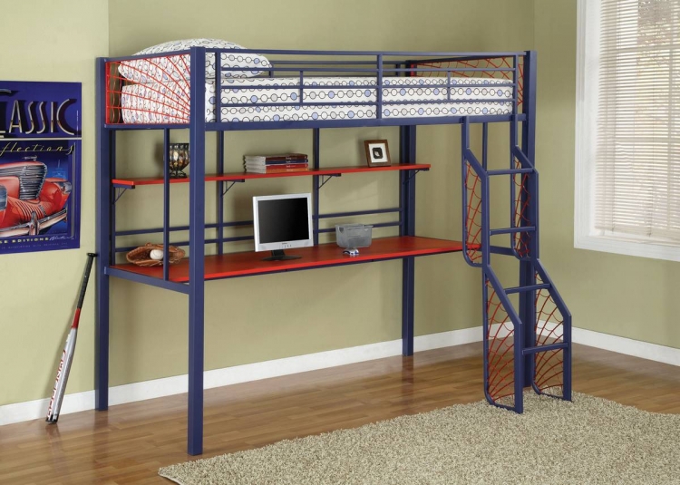 Powell Spider Web Twin Size Student Loft Bunk Bed