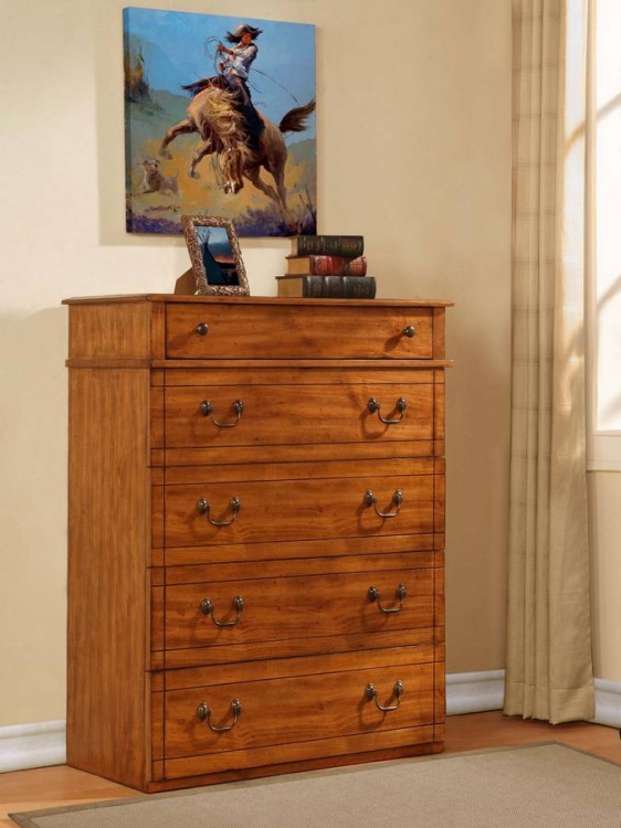 Powell Dakota Dark Rustic Pine 5-Drawer Chest