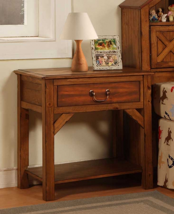 Dakota Dark Rustic Pine 1-Drawer Nightstand