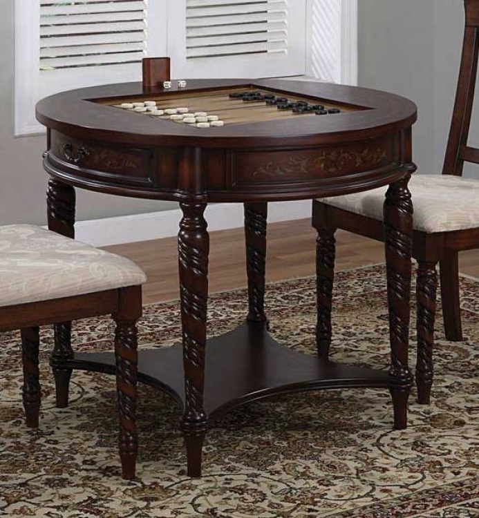 Masterpiece Game Table with Game Pieces Drawer and Shelf