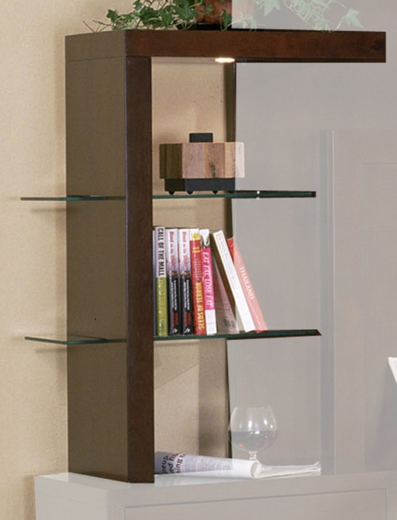 Signature Home Contempo Glass and Wood Shelves - Espresso