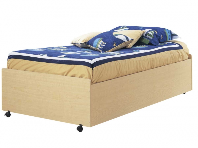 Popular Natural Maple Twin Bed On Casters