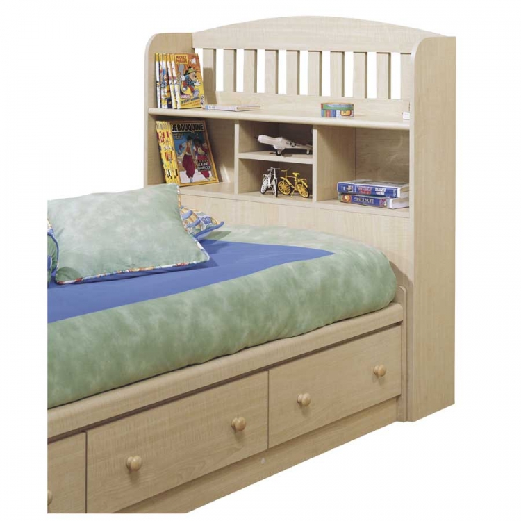 South Shore Popular Natural Maple Twin Bookcase Headboard