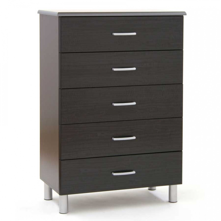 Cosmos Black Onyx and Charcoal 5 Drawer Chest