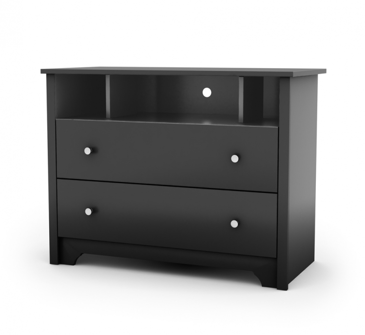 Vito Solid Black TV Stand With Storage Unit