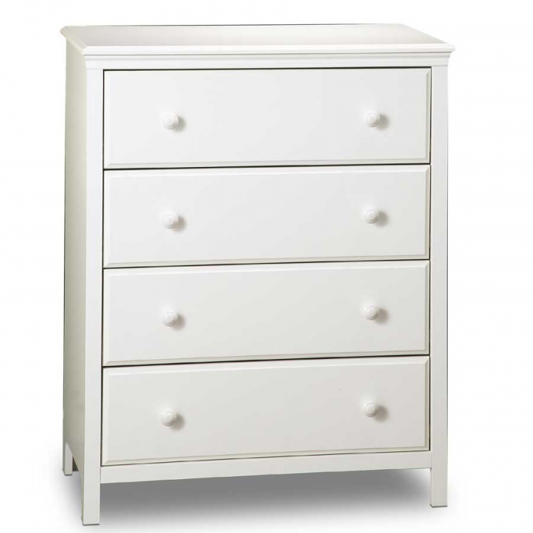 Cotton Candy Pure White Four Drawer Chest