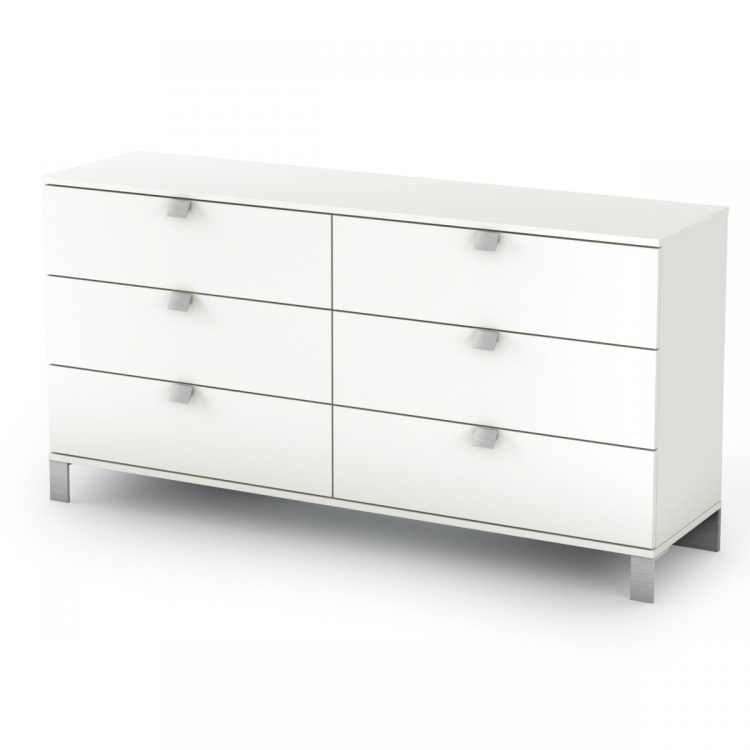 Sparkling 6 Drawer Dresser - Pure White
