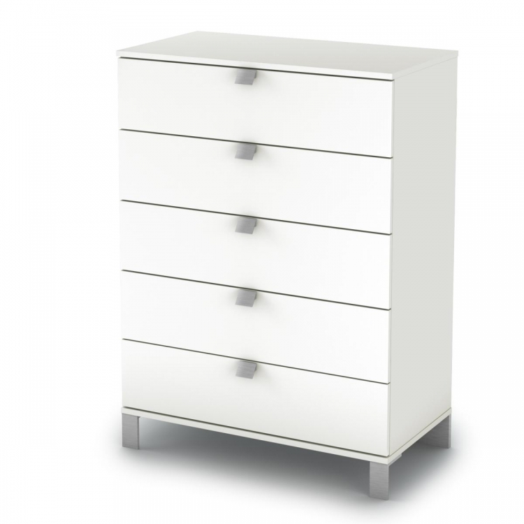 Sparkling 5 Drawer Chest - Pure White