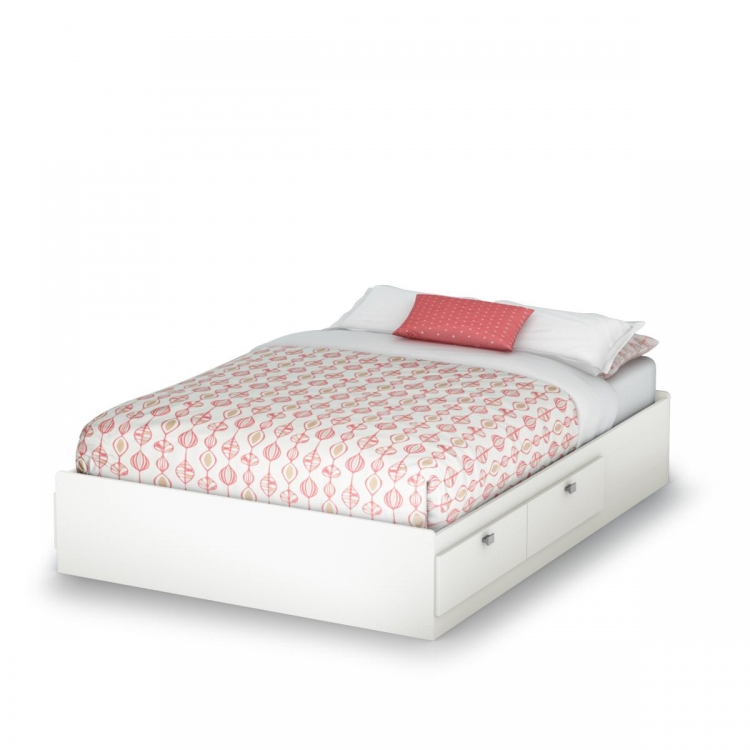 Sparkling Full Mates Bed - Pure White