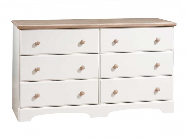 Summertime Pure White and Natural Maple Dresser