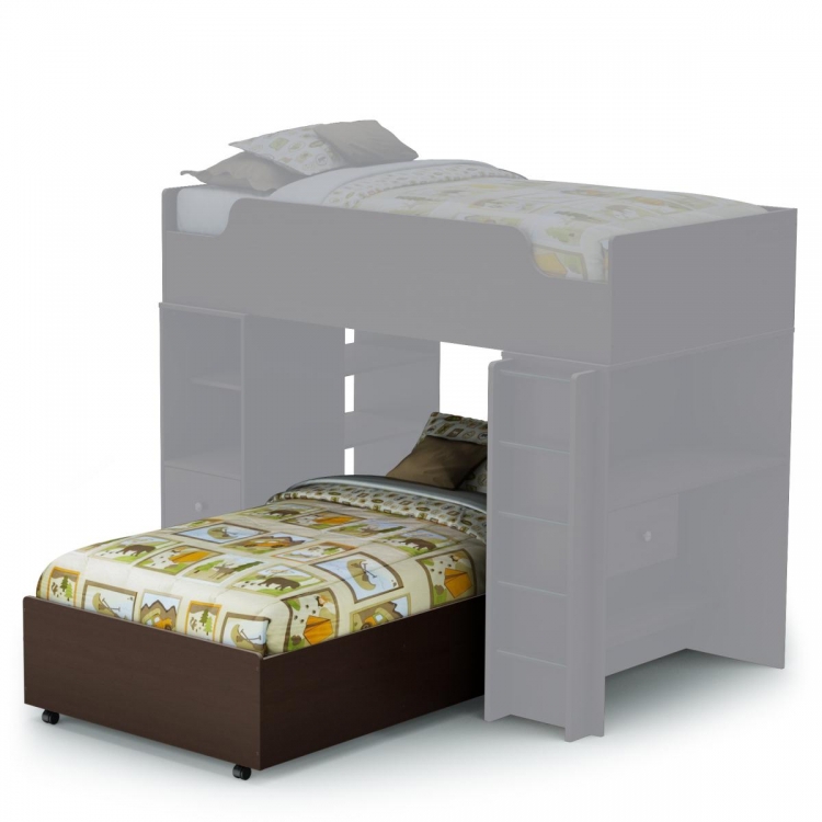 Logik Twin Bed on Casters - Chocolate