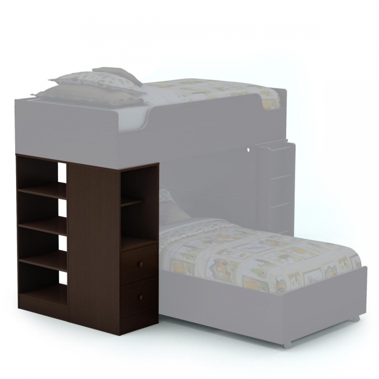 Logik Twin Loft Bed Desk - Chocolate