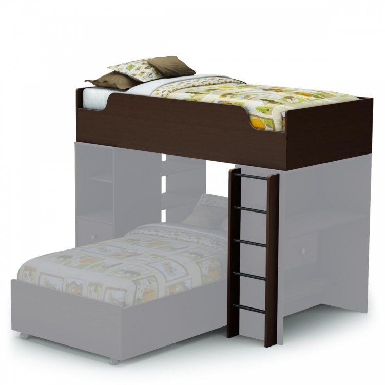 Logik Twin Loft Top Bed and Ladder - Chocolate